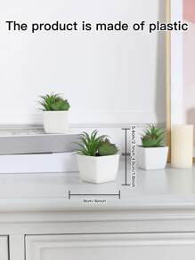 1 pieza artificial planta en maceta - Verde - Ver 6