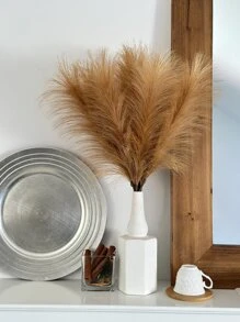 1 pieza/6 piezas/10 piezas/12 piezas Adornos de hogar de tela de seda y plumas falsas de alta calidad para decoración de boda, fiesta, cumpleaños y fotografía - Marrón - Ver 10