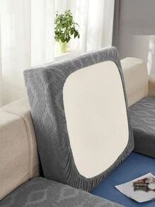 1入組樹葉提花有彈性沙發座墊套 - 深灰色 - 查看 7