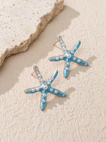 珍珠海星耳釘 - 彩色 - 查看 2