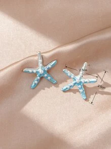 珍珠海星耳釘 - 彩色 - 查看 3