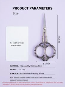 4.6英寸 梳妆图案 不锈钢男女通用眉剪套装 眉剪，多功能剪刀，化妆，便宜，房间装饰，梳妆台，旅行，卧室，化妆配件，便宜，圣诞礼物，化妆品，化妆工具，便宜货，礼物，女士礼物，圣诞礼物，赠品，旅行，便宜货，旅行必备 - 銀色 - 查看 5