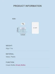 Envase cosmético recargable vacío Botellas de vidrio, Frascos de muestra cosmética de 1 pieza con tapas para crema facial Maquillaje Sombra de ojos Viaje (transparente esmerilado) - Blanco - Ver 3