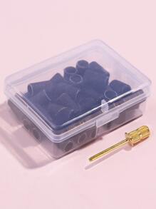 Vòng đá nhám có hộp màu đen 35 chiếc Mài và đánh bóng bằng đá nhám phù hợp cho phụ nữ và trẻ em gái - màu đen - Xem 3