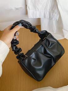 CHERIMATE Women Satchels Ruched Plain Adjustable Anggun - Hitam - View 2