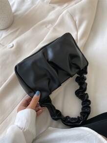 CHERIMATE Women Satchels Ruched Plain Adjustable Anggun - Hitam - View 4