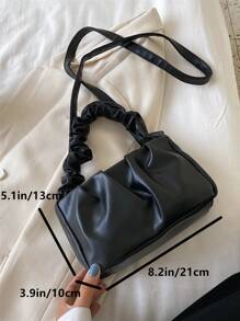 CHERIMATE Women Satchels Ruched Plain Adjustable Anggun - Hitam - View 7