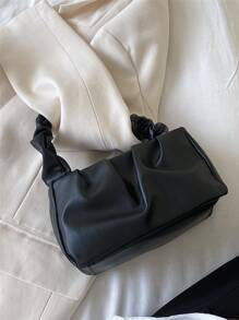 CHERIMATE Women Satchels Ruched Plain Adjustable Anggun - Hitam - View 3