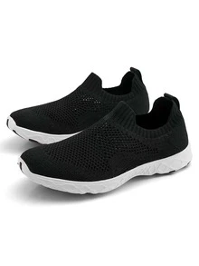 Hombres Zapatos para correr slip on con abertura - Negro - Ver 1