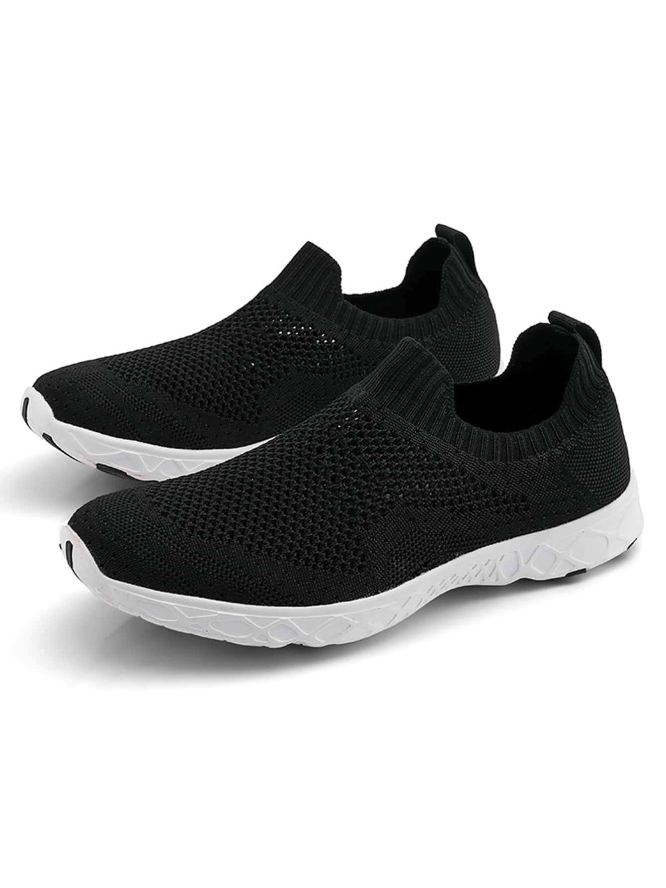 Hombres Zapatos para correr slip on con abertura - Negro - Ver 1