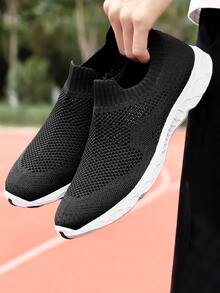 Hombres Zapatos para correr slip on con abertura - Negro - Ver 2