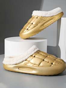 Men Metallic Thermal Lined Warm Clogs - Gold - View 2