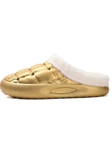 Men Metallic Thermal Lined Warm Clogs - Gold - View 3
