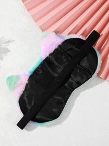 1pc Cartoon Cat Design Fuzzy Eye Cover - Multicolor - View 2