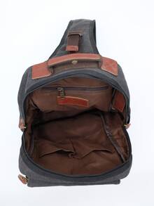 PETERBOLO Hombres Bolso bandolera con diseño de hebilla - Negro - Ver 6