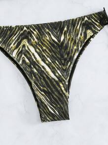 SHEIN Swim 全印花環鏈項圈三角形夏日沙灘比基尼套裝 - 彩色 - 查看 6