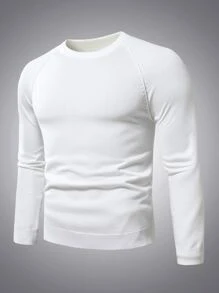 Manfinity Homme Hombres Jersey de manga raglán - Blanco - Ver 1