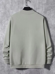 EASEVO Men Slogan Graphic Sweatshirt & Drawstring Waist Joggers - Grey - View 2