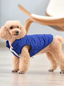 1pc Solid Color Pet Coat - Blue - View 1