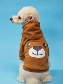 PETSIN 1入組卡通熊圖案寵物連帽衫 - 彩色 - 查看 1