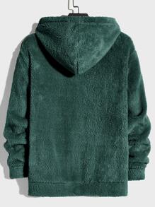 Manfinity VCAY Men Patch Detail Hoodie - Dark Green - View 2