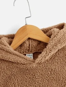 SHEIN Boys Colourblock Teddy Hoodie & Trousers - Multicolor - View 3