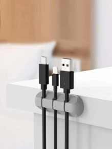 2入組線束夾-電纜管理,6mm電纜整理系統-橡膠黏合線掛,適用於家庭,辦公室,小隔間,汽車,桌面配件（黑灰色） - 彩色 - 查看 2