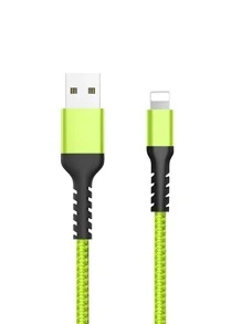 1 pieza Cable de dato trenzado compatible con iPhone - Verde - Ver 1