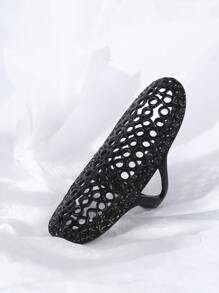 Hollow Out Ring Goth Punk Jewelry - Black - View 3