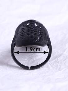 Hollow Out Ring Goth Punk Jewelry - Black - View 6