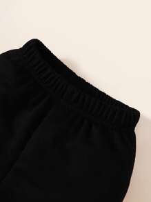 SHEIN Toddler Boys Plaid Print Coat & Tee & Joggers - Multicolor - View 3