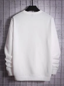 Manfinity Men Cartoon & Letter Graphic Sweatshirt - White - View 2