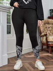 EMERY ROSE Leggings de tie dye - Negro - Ver 3