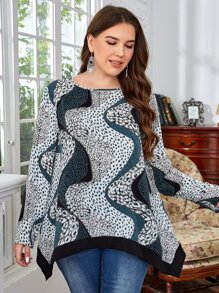 EMERY ROSE Áo sơ mi Plus Size In hoa Báo Giải trí - Nhiều màu - Xem 3
