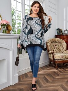 EMERY ROSE Áo sơ mi Plus Size In hoa Báo Giải trí - Nhiều màu - Xem 5