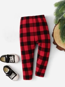 SHEIN Baby Gingham Print Trousers - Multicolor - View 1