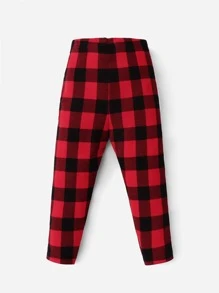 SHEIN Baby Gingham Print Trousers - Multicolor - View 2