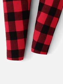 SHEIN Baby Gingham Print Trousers - Multicolor - View 3