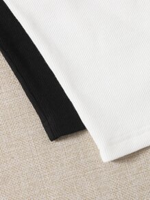 SHEIN EZwear 2 Packs Rib-Knit Crop Tube Top