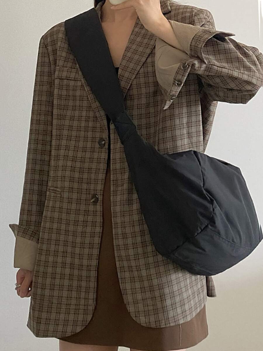 Minimalist Hobo Bag - Black - View 1