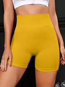 Easithlete Scrunch Butt Tummy Control Sports Shorts Yellow ShortsWomen Sweat Short, Gym Short, Biker Short