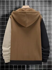 Manfinity Hypemode 男士1入組鹿圖案撞色抽繩保暖連帽衫 - 彩色 - 查看 2