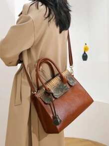 yating Túi Vuông Dập Nổi Cá Sấu Kèm Túi Charm, Quà Tặng Ngày Của Mẹ Cho Mẹ - Nhiều màu - Xem 2