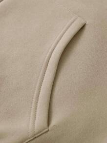 Manfinity Homme Men Letter Graphic Kangaroo Pocket Drawstring Hoodie & Joggers - Multicolor - View 3