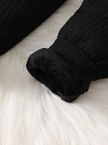 Toddler Boys Reflective Cartoon Graphic Mock Neck Pullover & Joggers - Black - View 5