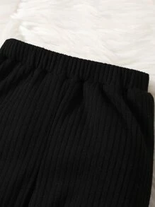 Toddler Boys Reflective Cartoon Graphic Mock Neck Pullover & Joggers - Black - View 6