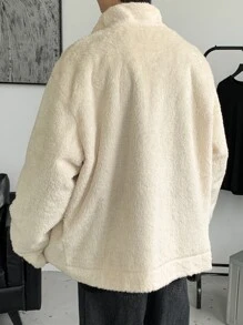 Manfinity Men Flap Pocket Drop Shoulder Jacket - Beige - View 2