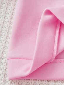 SHEIN 少女信封圖形垂墜肩上衣和汗褲 - 粉色 - 查看 5
