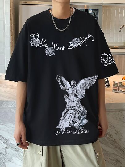 Guys Sculpture & Letter Graphic Tee