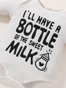 男婴童標語圖案連體衣和運動褲和帽和手套 - 彩色 - 查看 7